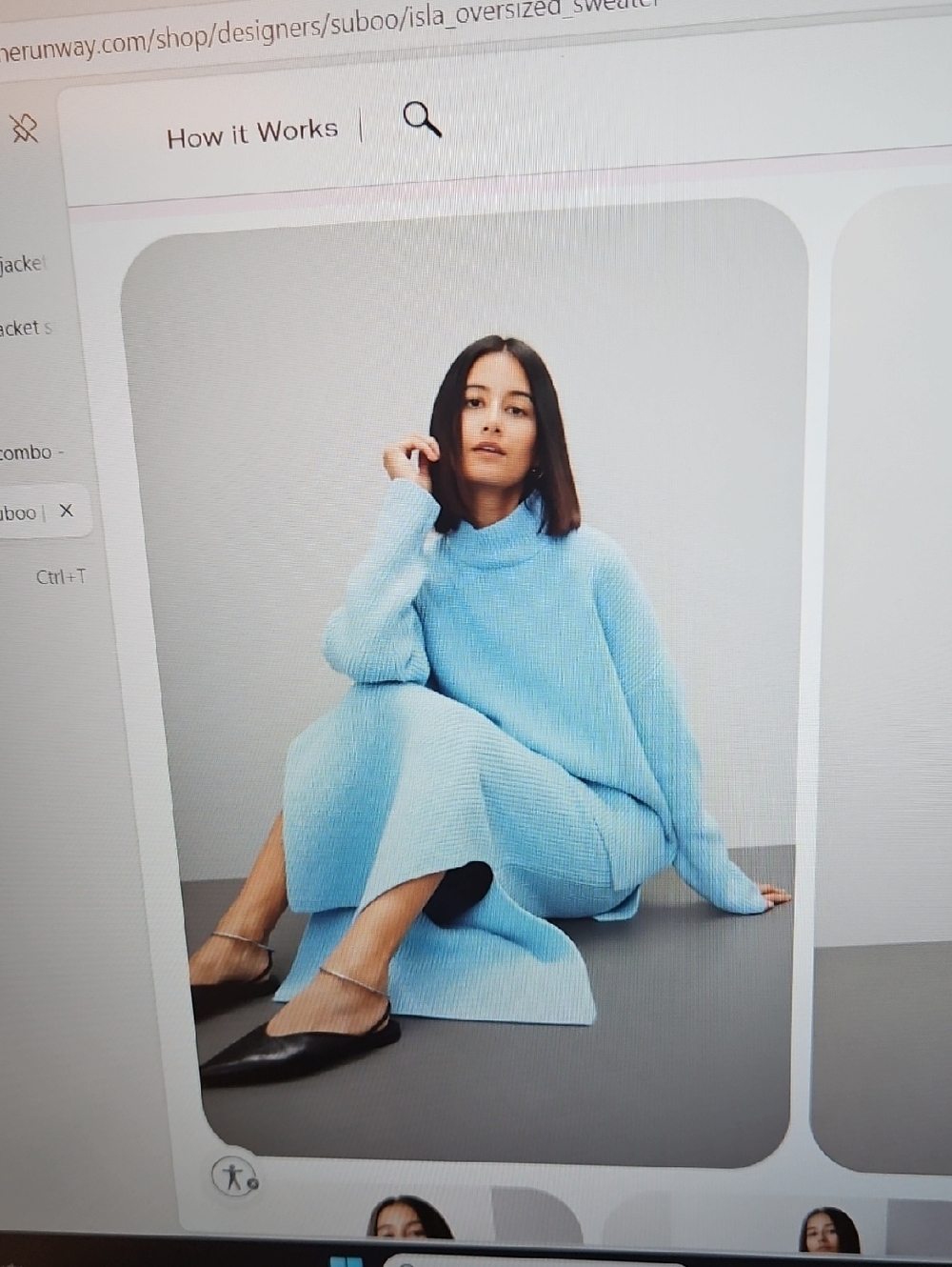 Classic Light Blue Knit Skirt & Sweater  Set